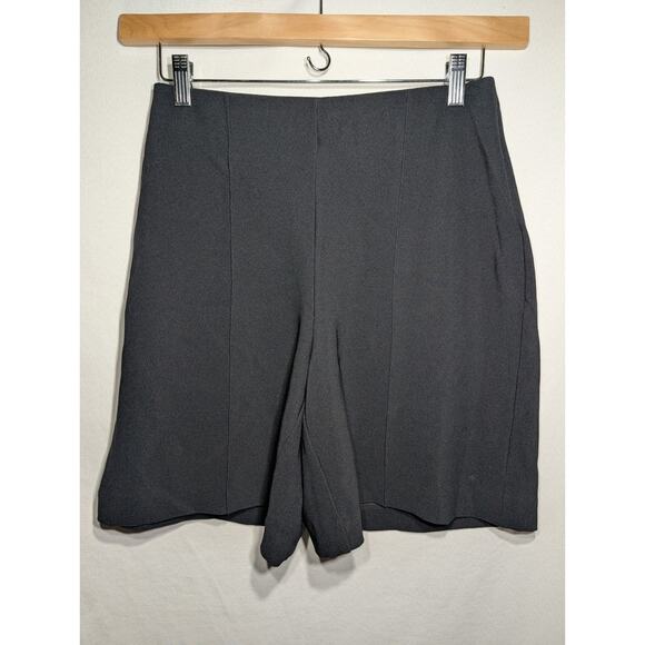 BOSTON PROPER Beyond Travel Wide Leg Shorts Small Bermuda 2AP81 Jet Black Travel - Picture 2 of 8